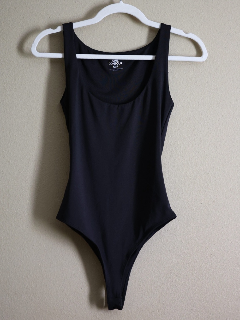 SWS Contour Black Scoop Neck Tank Bodysuit Small Petite